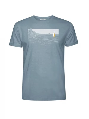 Foto van product GREENBOMB Shirt 'Nature Cliffsail' blauw gemêleerd / wit