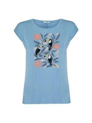 Foto van product GREENBOMB Shirt 'Timid Tucan Flower' lichtblauw