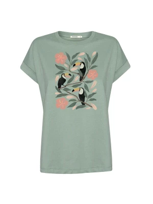 Foto van product GREENBOMB Shirt 'Tucan Flower Loony' lichtgroen / pastelroze / zwart