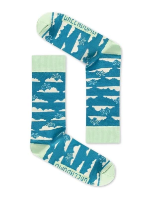 Foto van product GREENBOMB Sokken 'Clouds' cyaan blauw / lichtgroen