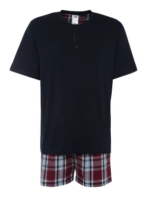Foto van product H.I. Pyjama kort navy / bordeaux / wit H.I.S