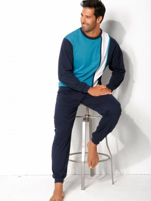 Foto van product H.I. Pyjama lang navy / turquoise / wit H.I.S