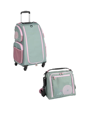 Foto van product HABA Set ' Schranktrolley 4 Rollen und Trolleytasche ' lichtgroen / rosa