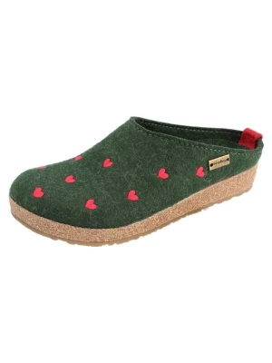Foto van product HAFLINGER Clogs 'Grizzly Cuoricini' donkergroen