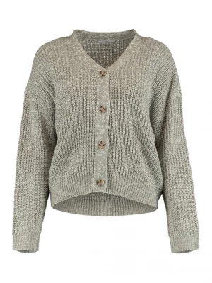 Foto van product Hailys Gebreid vest 'Pipa' kaki / wit