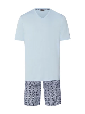 Foto van product Hanro Pyjama lang ' Night & Day ' blauw / lichtblauw