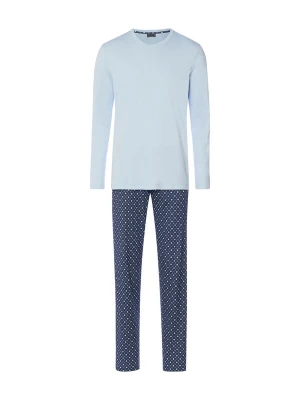 Foto van product Hanro Pyjama lang ' Night & Day ' lichtblauw / donkerblauw