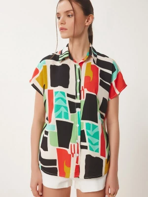 Foto van product Happiness İstanbul Blouse donkergeel / mintgroen / knalrood / zwart Happiness Istanbul