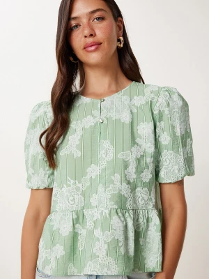 Foto van product Happiness İstanbul Blouse groen / lichtgroen / wit Happiness Istanbul