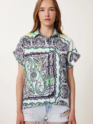 Foto van product Happiness İstanbul Blouse lichtgeel / lichtgroen / zwart / wit Happiness Istanbul