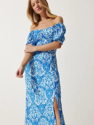 Foto van product Happiness İstanbul Jurk blauw / wit Happiness Istanbul