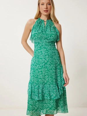 Foto van product Happiness İstanbul Jurk grasgroen / wit Happiness Istanbul