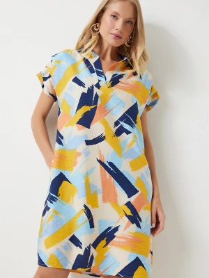 Foto van product Happiness İstanbul Jurk hemelsblauw / donkerblauw / geel / offwhite Happiness Istanbul