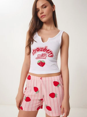 Foto van product Happiness İstanbul Korte pyjama groen / rosa / rood / wit Happiness Istanbul