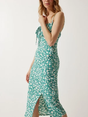Foto van product Happiness İstanbul Zomerjurk turquoise / donkeroranje / wit Happiness Istanbul