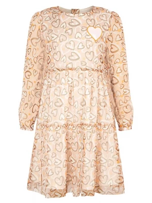 Foto van product happy girls Jurk beige / chocoladebruin / oranje / wit