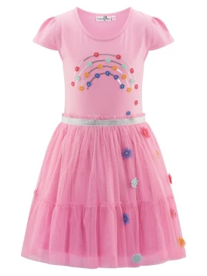 Foto van product happy girls Jurk blauw / aqua / abrikoos / rosa