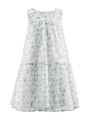 Foto van product happy girls Jurk blauw denim / groen / wit