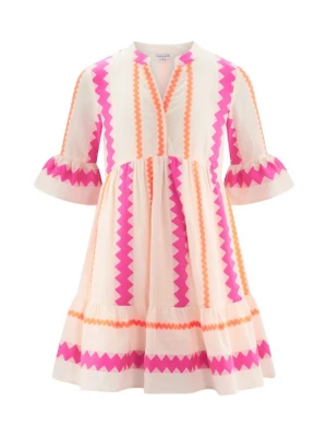Foto van product happy girls Jurk crème / mandarijn / fuchsia