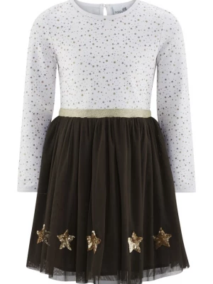 Foto van product happy girls Jurk goud / donkergrijs / wit