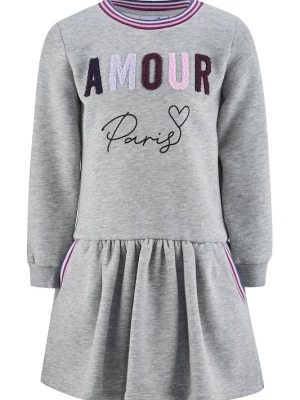 Foto van product happy girls Jurk grijs gemêleerd / aubergine / rosa / zwart