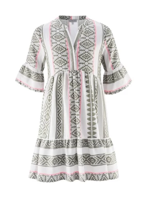 Foto van product happy girls Jurk kaki / pink / wit