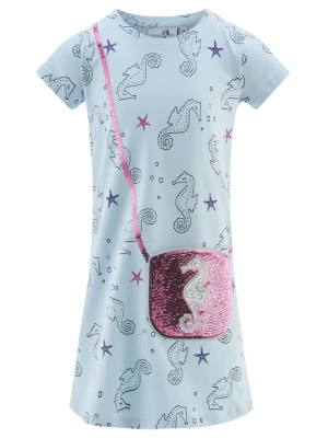 Foto van product happy girls Jurk lichtblauw / grijs / pink / zwart