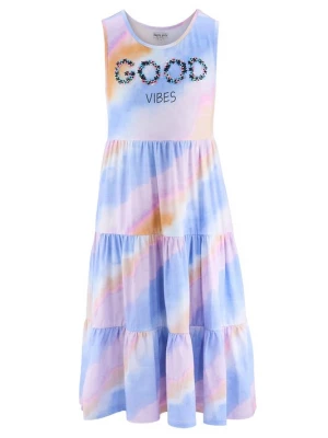 Foto van product happy girls Jurk lichtblauw / sering / donkeroranje / zwart