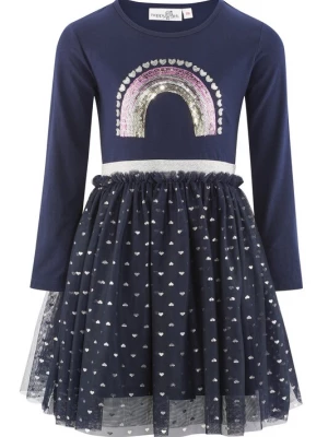 Foto van product happy girls Jurk navy / eosine / zilver