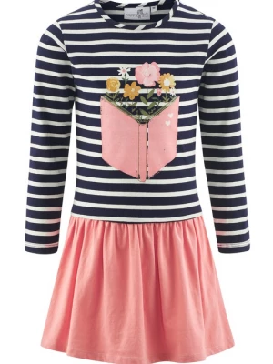 Foto van product happy girls Jurk navy / kiwi / oudroze / wit