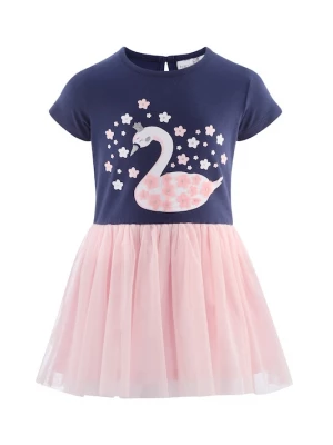 Foto van product happy girls Jurk navy / lichtroze / zilver / wit