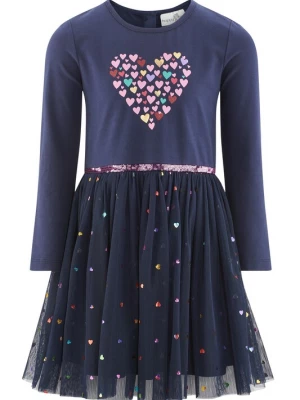 Foto van product happy girls Jurk navy / turquoise / pasteelgeel / rosa