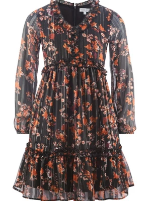 Foto van product happy girls Jurk neonoranje / bordeaux / zwart / wit