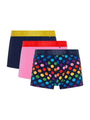 Foto van product Happy Socks Boxershorts navy / geel / pink / framboos