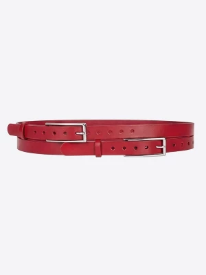 Foto van product Haute Cuir Riem 'Double Buckle Belt' rood