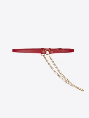 Foto van product Haute Cuir Riem 'Skinny Chain Belt' rood