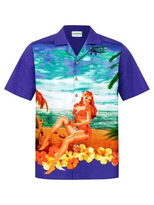 Foto van product Hawaiihemdshop.de Overhemd 'Hawaiihemd Beach Girl' blauw