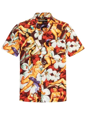 Foto van product Hawaiihemdshop.de Overhemd 'Hawaiihemd Flower Girls (red) 2.0' rood