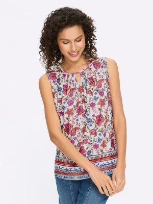 Foto van product heine Top ecru / blauw / donkerrood