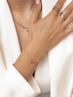 Foto van product Hey Happiness Armband 'Summer Bead Heart' goud