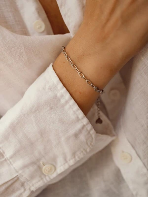 Foto van product Hey Happiness Armband 'Textured Link' zilver