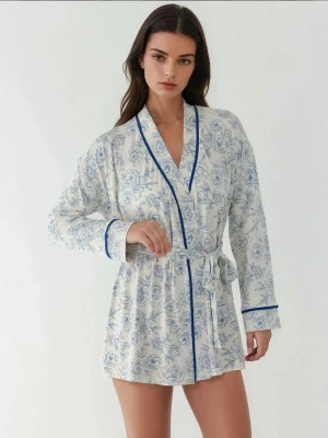 Foto van product Hiccup Badjas kort blauw / wit