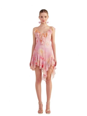 Foto van product HOLLY LOLLY Jurk abrikoos / rosa / rood / wolwit
