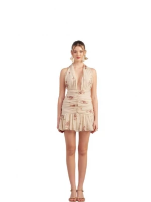 Foto van product HOLLY LOLLY Jurk beige / pastelgroen / mauve