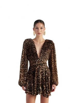 Foto van product HOLLY LOLLY Jurk bruin / cappuccino / zwart