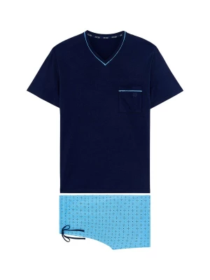 Foto van product HOM Pyjama kort ' Alan ' lichtblauw / donkerblauw