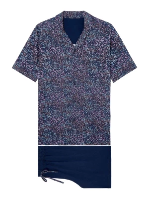 Foto van product HOM Pyjama kort ' Sleepwear Vineyard ' navy / turquoise / pink