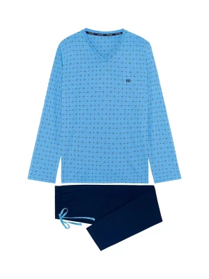 Foto van product HOM Pyjama lang ' Alan ' lichtblauw / donkerblauw