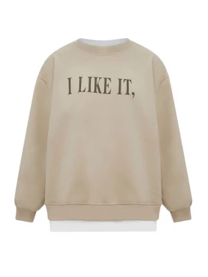 Foto van product HOMEBASE Sweatshirt beige / chocoladebruin / wit