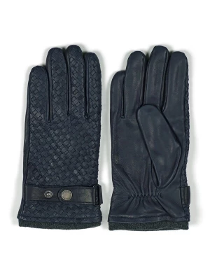 Foto van product Howard London Vingerhandschoenen 'Leather Braided Gloves Axel Navy' navy